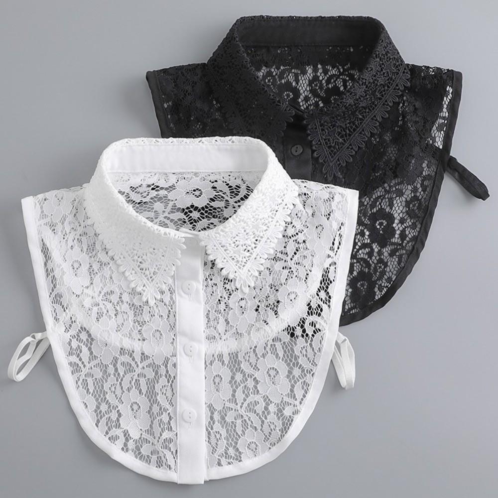 Breathable Fake Collar Pure Color Vintage Lace False Blouse Collar Fashionable Front Tie Detachable Collar Children's Wear