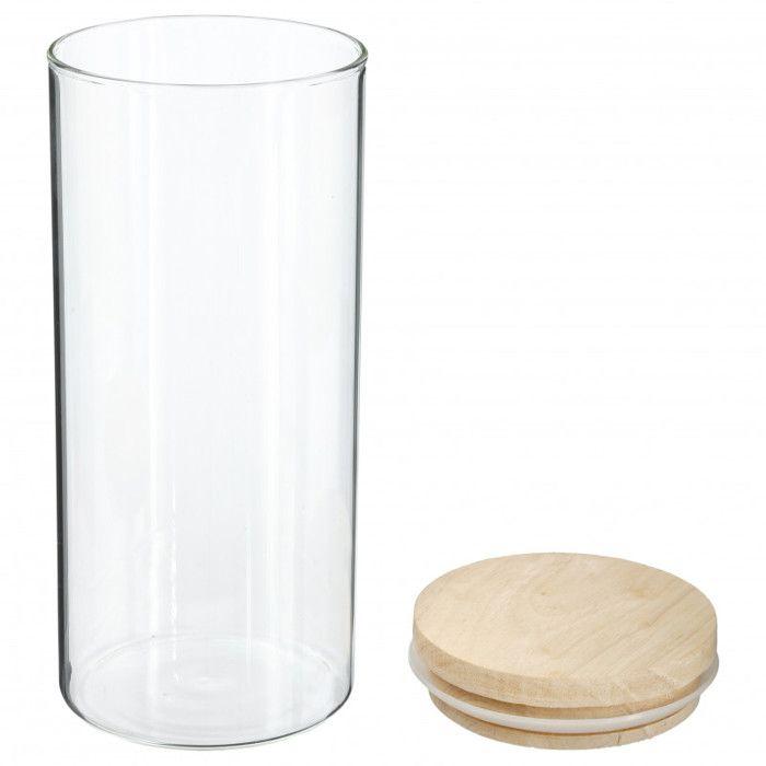 Glass and Wood Storage Jars with Airtight Lid Atmosphera - Airtight Jar 1.3 Litre