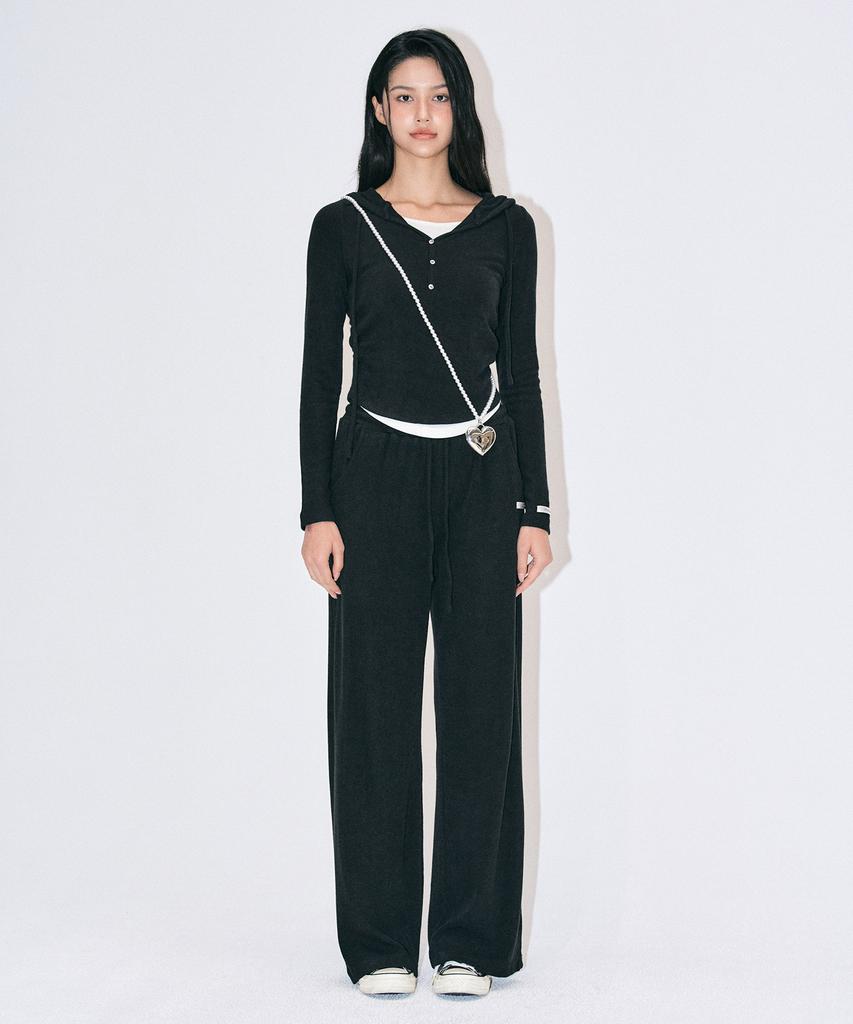 ZEROPLANET Eva Knit Wide Pants [Black]