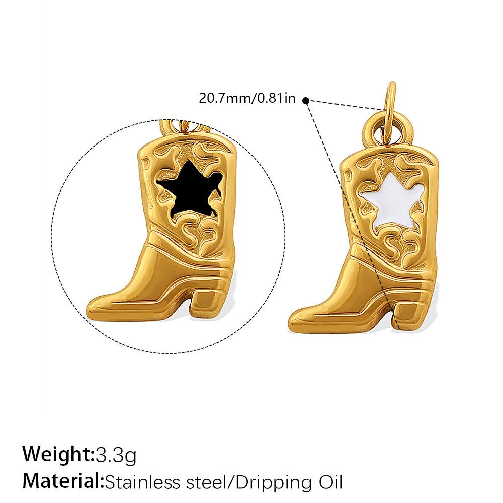 Creative Dripping Oil Colorful Three-Dimensional Diy Pendant Stainless Steel Gold-Plated Small Pendant Pendant Collection
