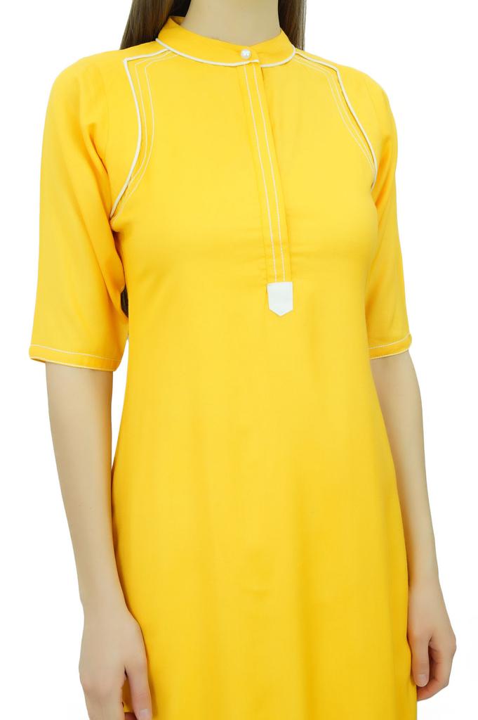 Phagun Mandarin Collar Kurti For Womens Ethnic India Tunic Top Ladies Rayon