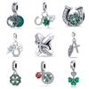 S925 Silver Lucky U-shaped Horseshoe Four-leaf Clover Wishing Tree Pendant