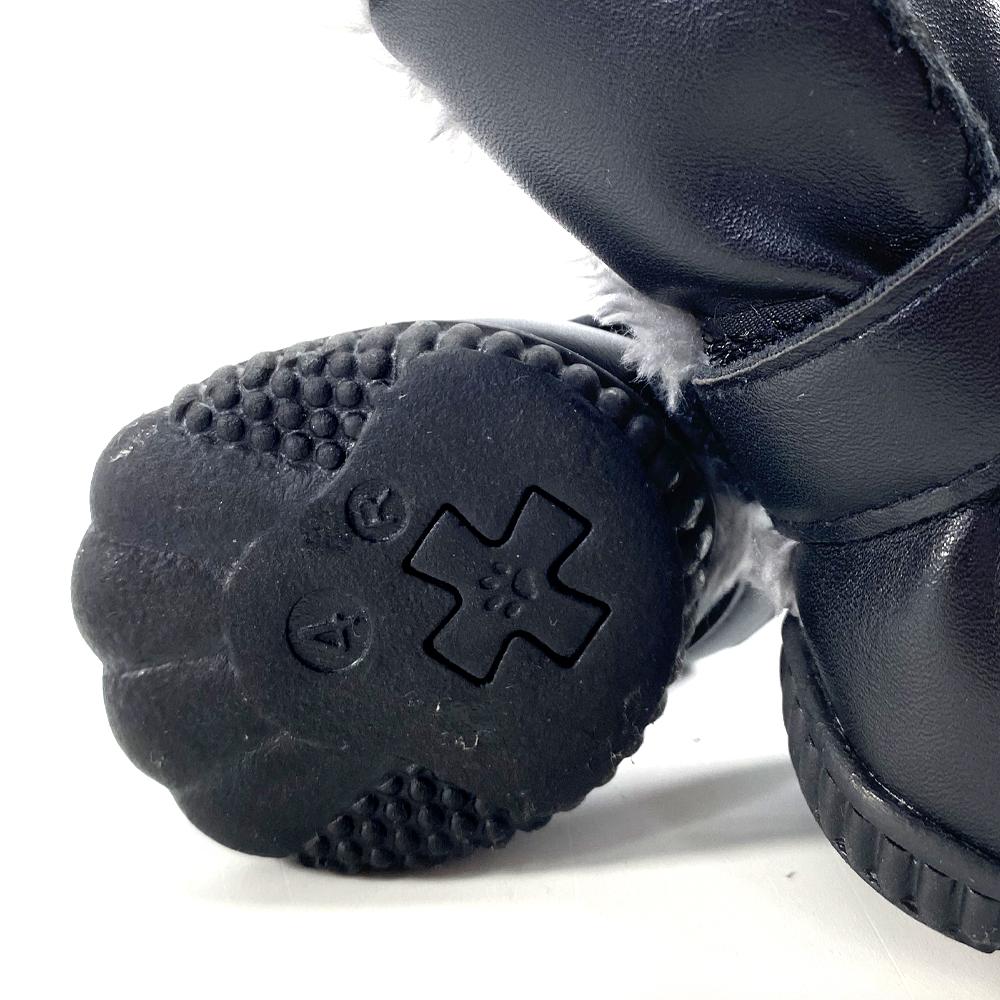 Зимняя обувь для маленьких собак Теплые ботинки для питомцев на меху для маленьких собак Водонепроницаемая обувь для щенков для чихуахуа бульдога Снежные кожаные ботинки