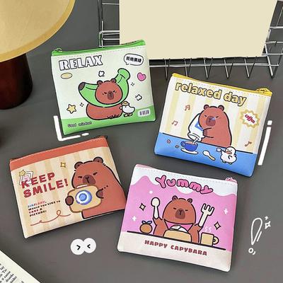 Милая сумка для хранения монет Capybara, прозрачные кошельки для монет, мультяшный милый кошелек, прозрачные сумки