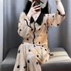 Long Sleeved Button Sexy Lapel Collar Home Clothing Set New Doll Collar Top Grade Velvet Pajamas Lady Autumn and Winter
