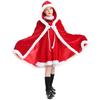 Детские девочки Санта Клаус Рождество Красное платье с капюшоном и накидка Наборы Детские Рождественские Новогодние Косплей Костюмы Выступление в детском саду Ролевая игра Наряд