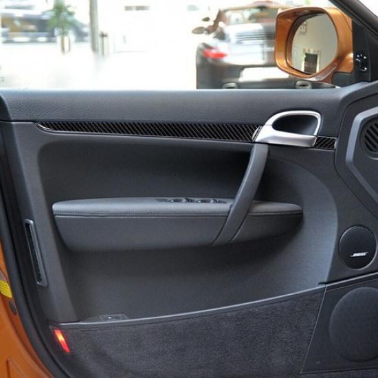 6 шт. Накладка на панель внутренней двери, полоса-молдинг из углеродного волокна для Porsche Cayenne 03-10