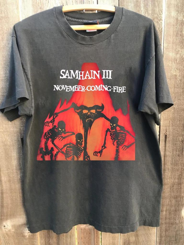 Samhain Band Vintage 90s Novembe Coming Fire Danzig Tshirt LB6370