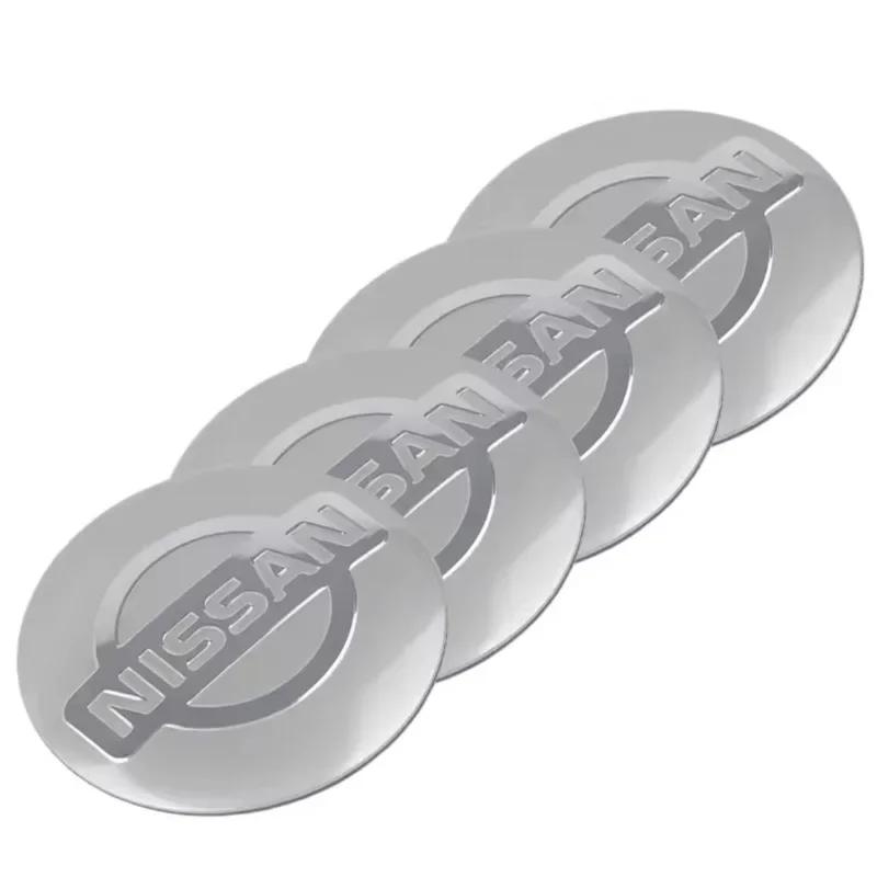 For Nissan ArR4For Nissan Nismo Tiida Teana GTR 350Z 370Z 240SX Juke Note Versa 4Pcs 56MM Car Wheel Center Hub Cap Stickers Styling