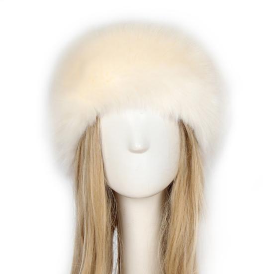 Женская повязка на голову, цветная универсальная утолщенная тюрбан из искусственного меха, широкая шапка для катания на лыжах