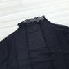 European Style Women's Sexy Round Neck Long Sleeve Mesh See-Through Cropped Top, 2026 Collection.