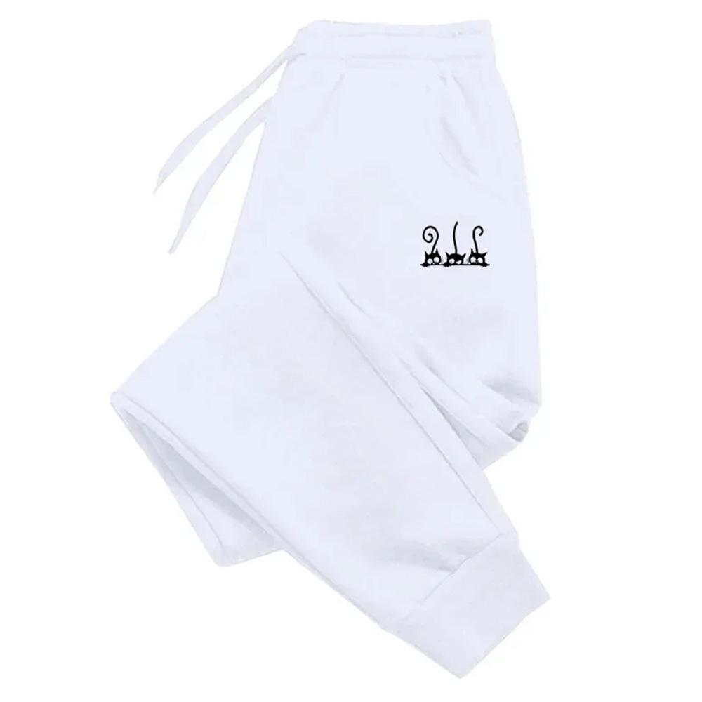 Модные брюки универсальные мужские спортивные штаны с милым принтом кота брюки для спортзала повседневные спортивные брюки для бега на море мужские брюки горячие продажи