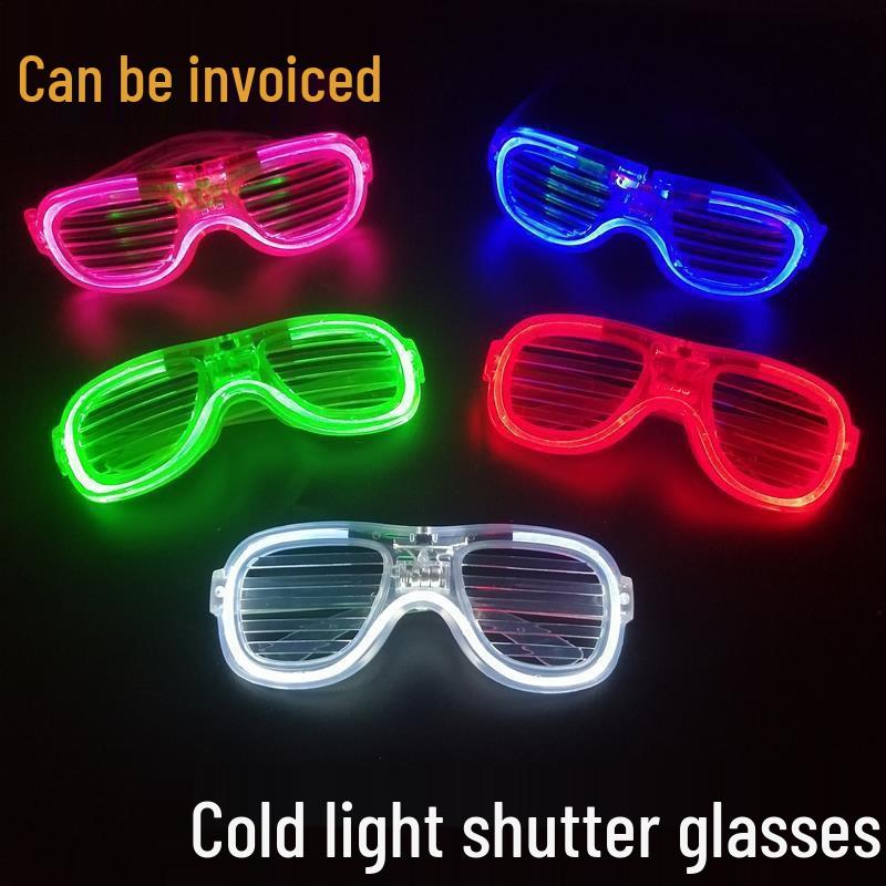 LED Light-Up Louver Glasses - Flashing Party Accessories for Disco & Bar Events