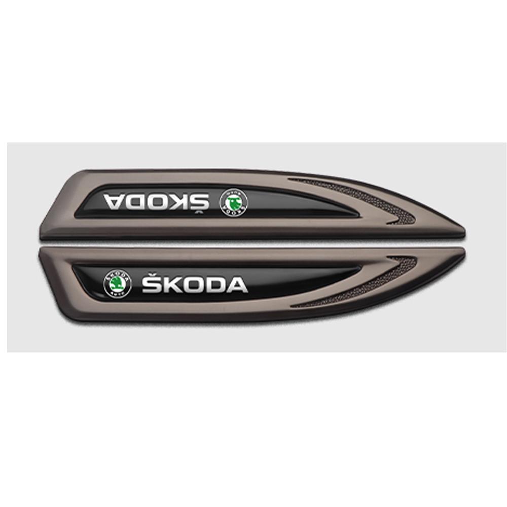 JBIW9 3D Car Metal Blade Sticker Body Door Side Fender Badge Accessories For Skoda Yeti Octavia 2 3 a5 Fabia Kodiaq Rapid Karoq Superb