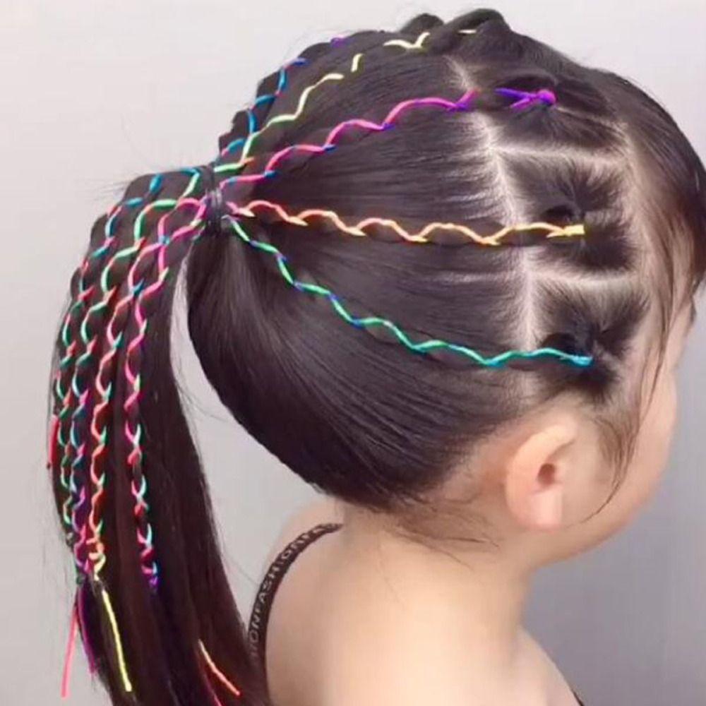 Принцесса веревки пряди милые африканские косички разноцветные косички для волос ленты для девочек DIY хвостик