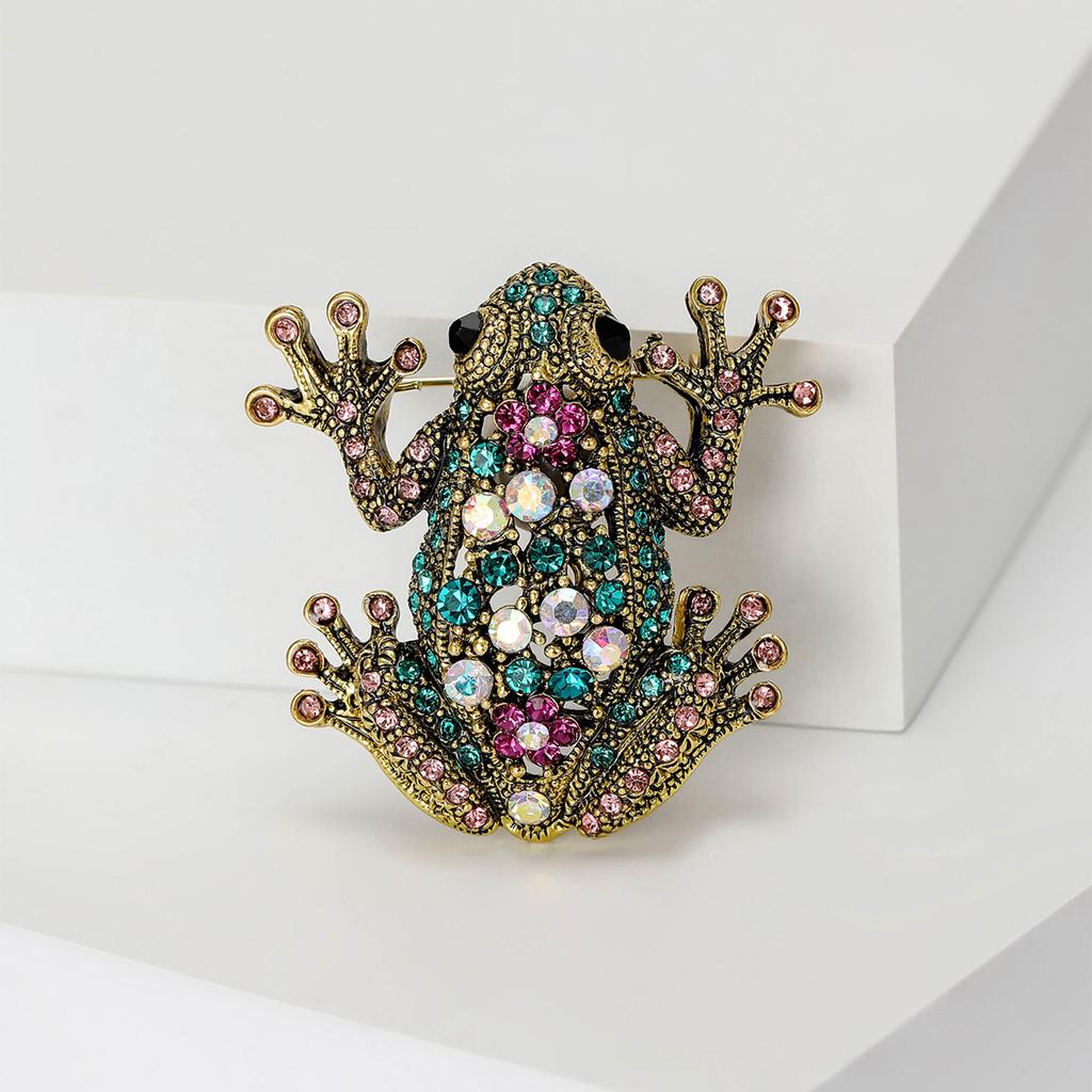 Креативный корсаж в виде животного в стиле ретро со стразами в виде лягушки, брошь высокого класса, модная одежда, аксессуары, булавка