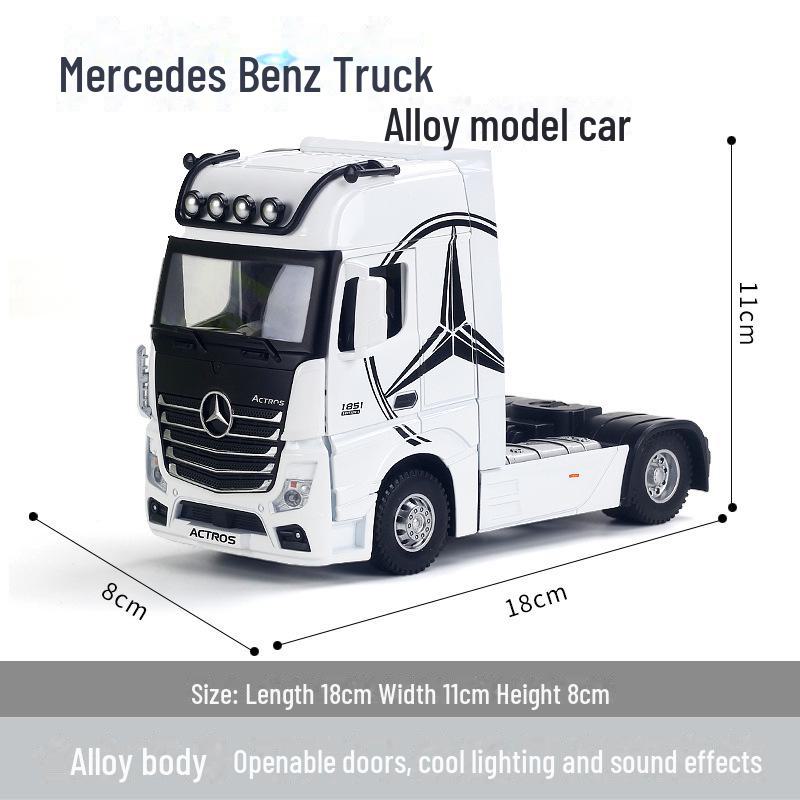 Хенг Тэн 1:24 Модель грузовика Mercedes-Benz со звуком, светом и 2 открывающимися дверями для мальчиков.