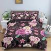 Пододеяльник с цветами King Queen, 3D-цветной цветочный принт, комплект постельного белья из полиэстера для подростков, взрослых, женщин, мягкий пододеяльник с листьями