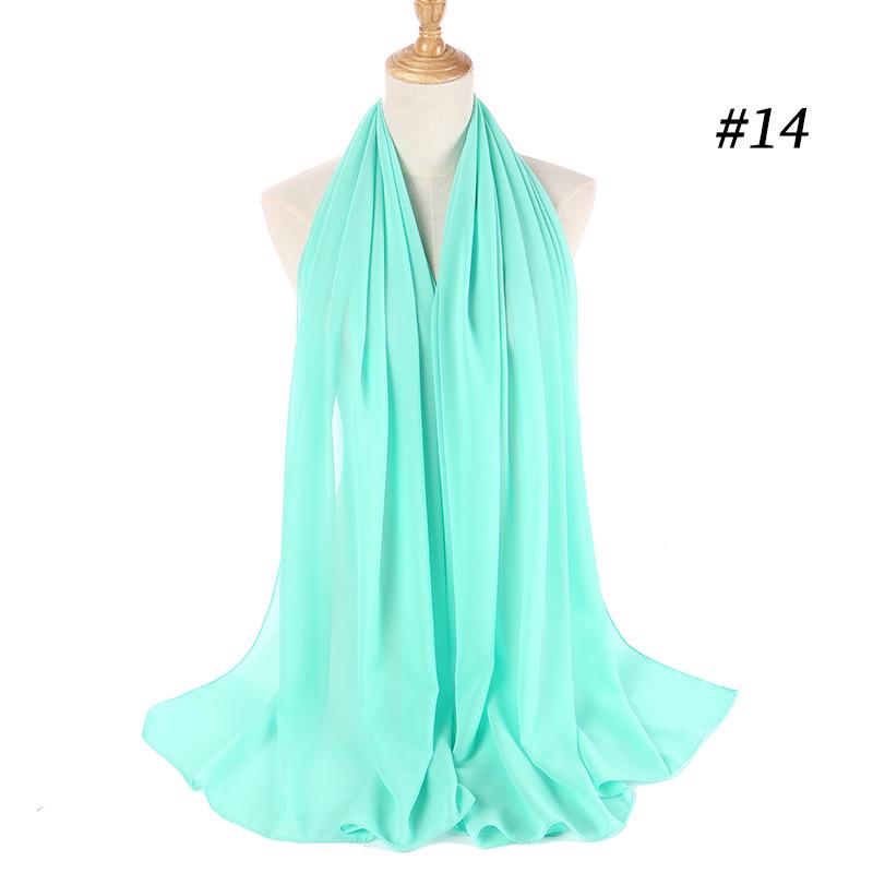 New Plain Women Hijab Wrap Lady Scarf Bubble Chiffon 1PC Popular Headband Muslim Bubble Wrap Shawls Hijab