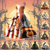 Women's Fashion Halloween Printed Sexy Strapless Gothic Cocktail Dress Punk, Vintage Dress.