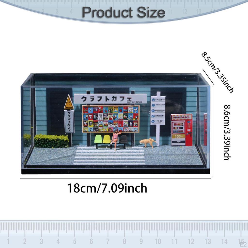 1/64 Diorama Car Display Case Diecast Cars Garage Collection Scenery Alloy Model Toy