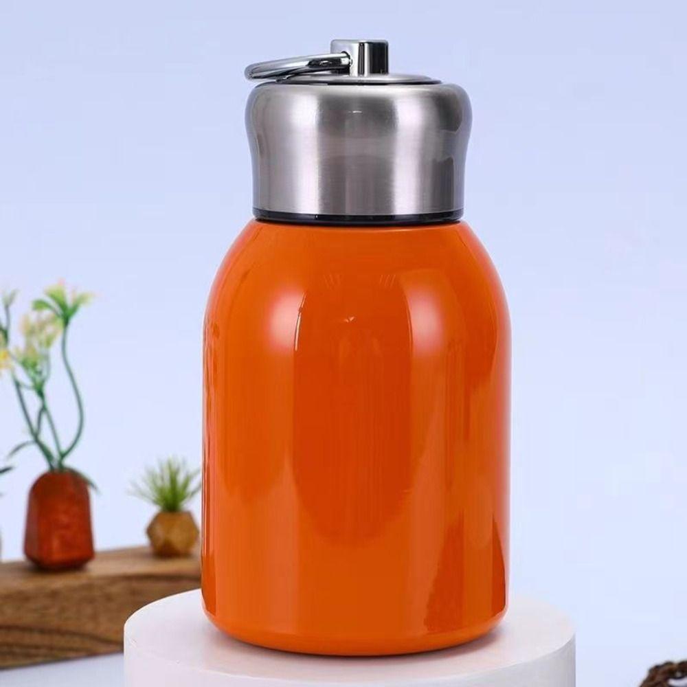 Simple Mini Vacuum Thermos Cup Lifting Ring Travel Water Bottle  Office/School