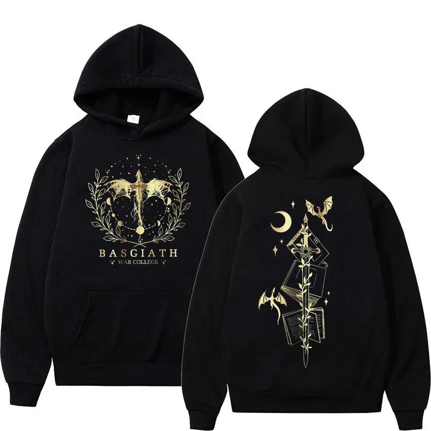 Basgiath War College Fourth Wing Hoodie Men Women Fashion Retro Dragon Rider Sweatshirt Clothing Oversized Hoody
