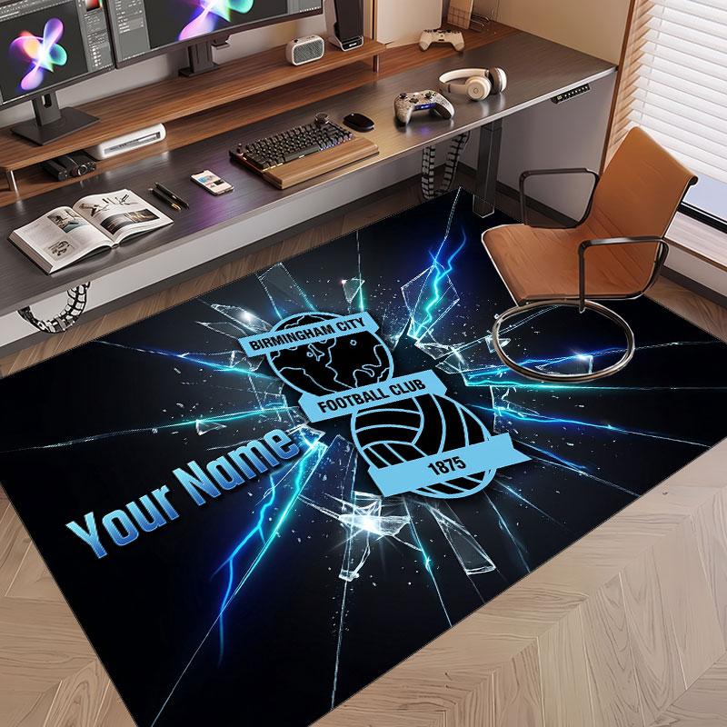 Custom Rug BIRMINGHAM CITY Pattern Print Name Text Soft Non‑Slip Floor Carpet for Home Indoor Decoration