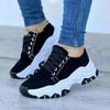 2024 New Canvas Sneaker Lace Up Fashion Wedge Leather Platform Vulcanized Shoes Casual Adult Tênis Feminino Pattern Running Shoe