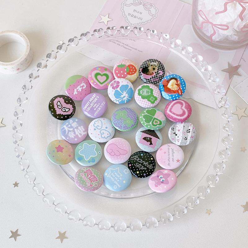 Y2K Kawaii 6/24Pcs Cartoon Badges Japanese Retro Look Ideal for DIY Arts and Crafts