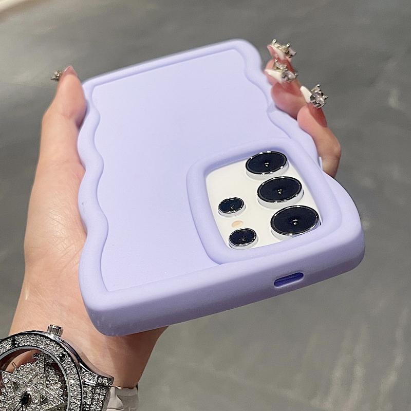 Luxury Wavy Pattern Candy Phone Case For Samsung S24 S23 S22 Ultra Plus A55 A54 A53 A52 S21FE S20FE Soft Silicone Cases Cover