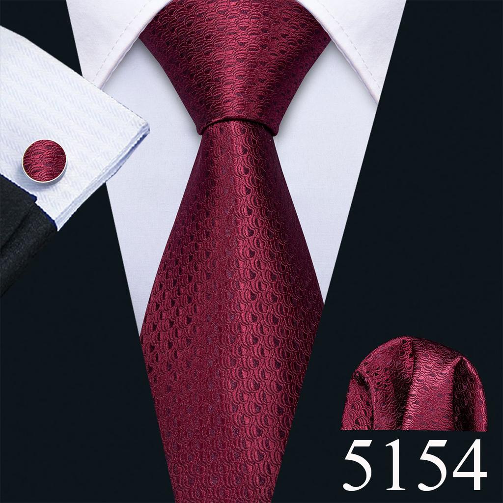 Barry.Wang Necktie Hankerchief Cufflinks Set Earth Yellow Paisley Jacquard Woven Wedding