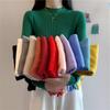 Foreign Style Mid-neck Slim Long-sleeve Knitted Sweater Spring Autumn Half Turtleneck Inner Sweater Women's Bottoming Shirt Tops