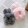 Мягкий меховой чехол с кроличьими ушками для AirPods 1 2, пушистая коробка с беспроводной зарядкой и карабином, плюшевый чехол для Airpods Pro, защитный чехол
