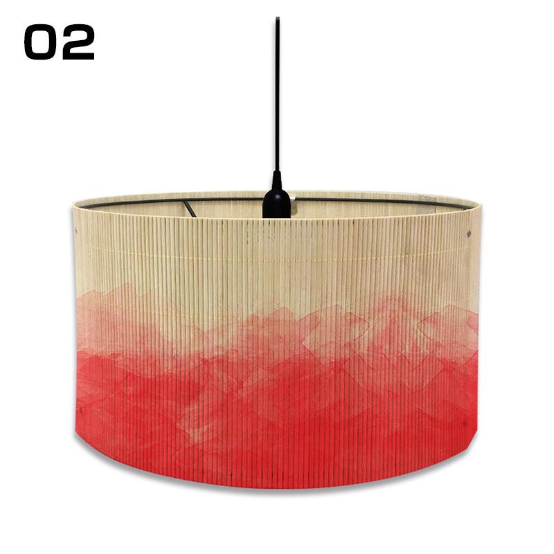 European Style Watercolor Gradient Color Lamp Shade Bamboo Braided Light Cover Decor Chandelier Modern Abstract Art Light Shade
