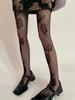 Весенне-осенний дизайн Женские сексуальные чулки-сетка Нейлоновые колготки с кружевом в виде розы Прохладные ажурные колготки-сетка анти-зацеп
