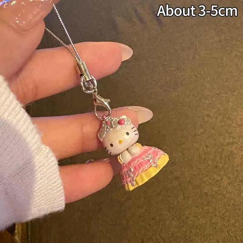 1 ИЛИ 10 ШТУК Sanrio Hello Kitty Брелоки Шоколадный Гриб Хеллокитти Японские Шармы Y2K Цепочка для Телефона Украшение Подвеска Подарок для Девочек