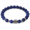 Cross-Border Owl Charm Beaded Bracelet with Lapis Lazuli, Agate, Volcanic Stone, and Blue Turquoise