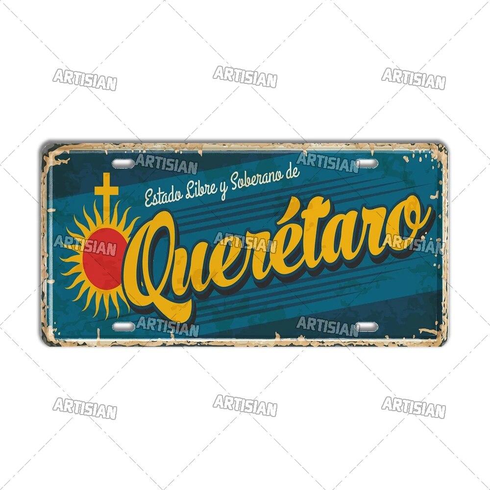 MEXICO License Plate City Metal Tin Plaque Car Metal Sign Wall Decor Garage Bar Pub Club Hotel Cafe Kitchen Home