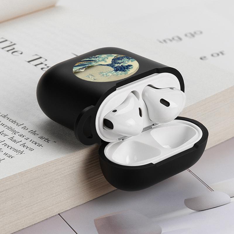Мягкий черный силиконовый чехол для Apple Airpods Pro 3 2 1 The Great Wave of Kanagawa Bluetooth, беспроводные чехлы для наушников Airpod Cover