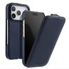 MELKCO For iPhone 17 Pro Case Compatible with MagSafe Vertical Flip Genuine Cow Leather+PC Phone Cover