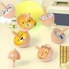 6 шт. Деревянные волчки игрушки Красочные фрукты Мультяшные животные Вращающийся гироскоп игрушка для детей Раннее развитие Подарки на день рождения