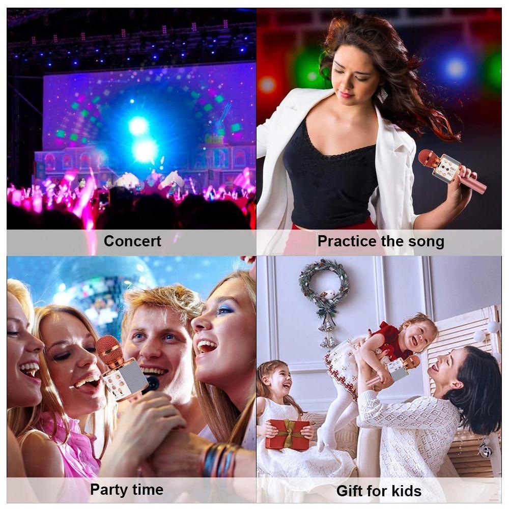 2024 New Wireless Bluetooth Karaoke Microphone Music Player KTV Speaker Children's Music Stage Toys Music Singing Children's Gift Recorder