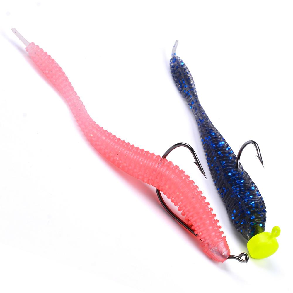 10PC Fishing Soft Bait, Needle Tail Thread Road Bait, Inverted Fishing Bait, Floating Water Soft Insect Biomimetic False Bait