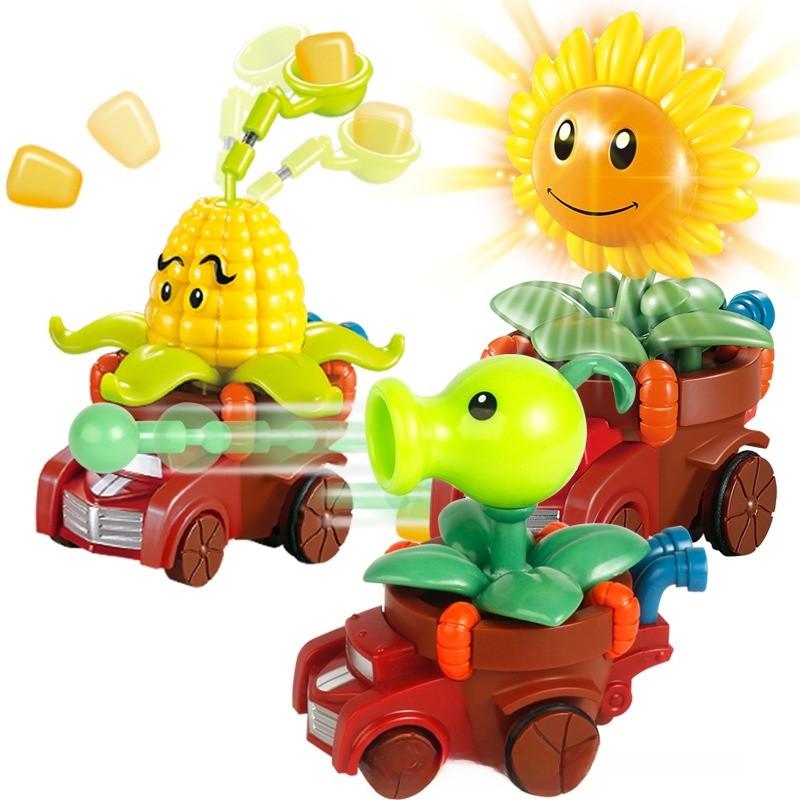 Набор игрушечных машинок Plants Vs Zombies с функциями запуска и света для интерактивной игры детей