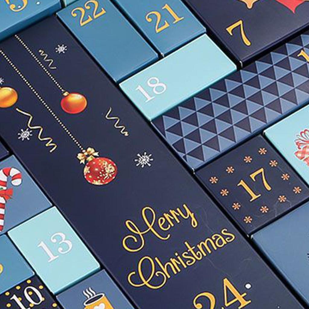 2025 Empty Advent Calendar Box 24 Days DIY Christmas Countdown Calendar Box Fillable Holiday Case for Candy Jewelry Small Gifts