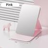 Woman MINI Folding Makeup Mirror High-quality Portable Pocket Makeup Mirror Single-side Creative Women Solid Color Handle Desk