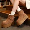 Женские зимние теплые ботинки большого размера на мягкой подошве с мехом, ботильоны до щиколотки с подкладкой, противоскользящие спортивные ботинки для хайкинга, хлопковые ботинки Martin