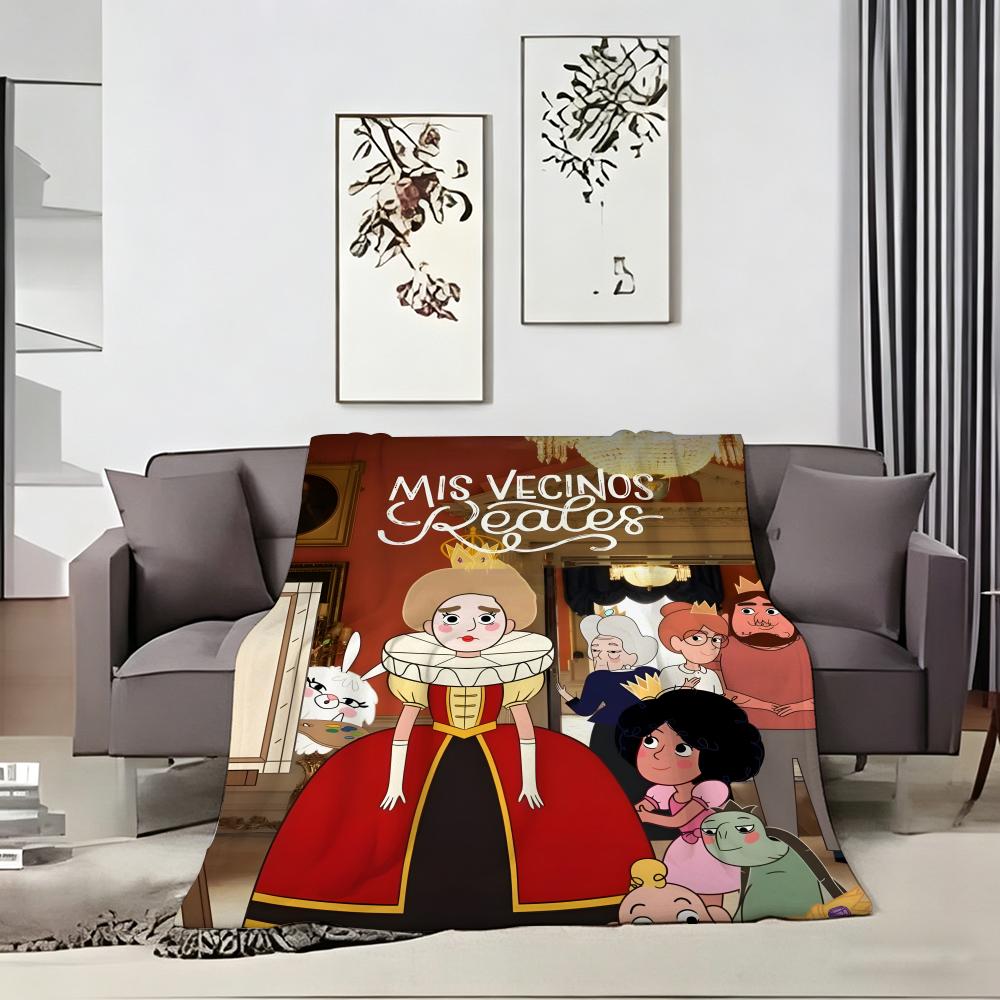 Детский мультяшный плед R-Royals Next Door, мягкий и теплый, для спальни, гостиной, кровати, путешествий, кемпинга, пикника. Подарок