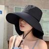 Adjustable Korean Style Wide Brim Sun Hat Anti-UV 50+ UPF Sun Protection Hat Outdoor Travel Women Bucket Hats with Neck Cover